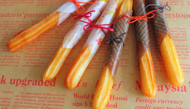 チュロスとロウ引き加工