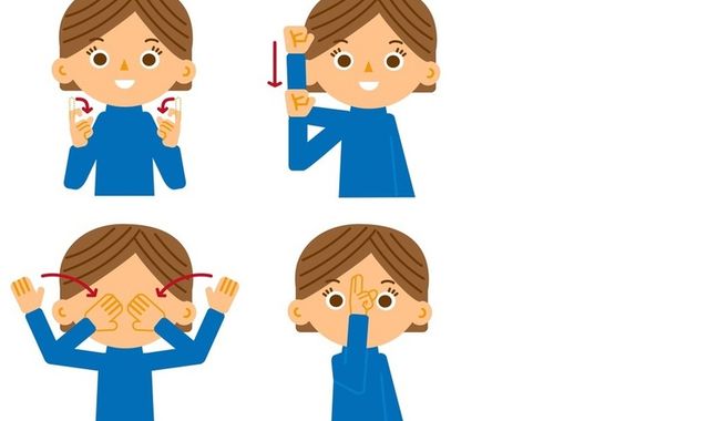 手話で挨拶、おはよう、こんにちは、こんばんは