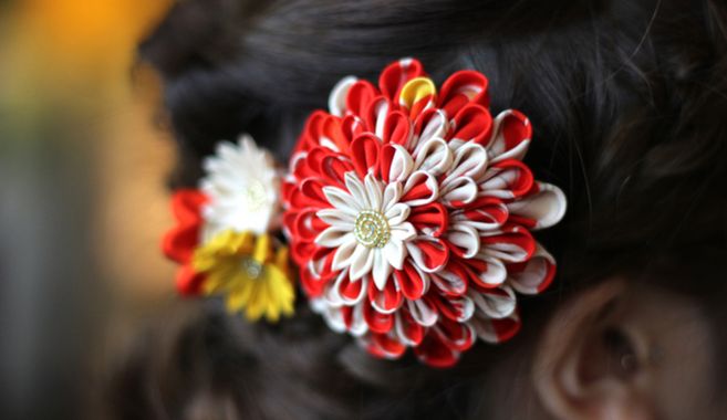 つまみ細工のかんざし