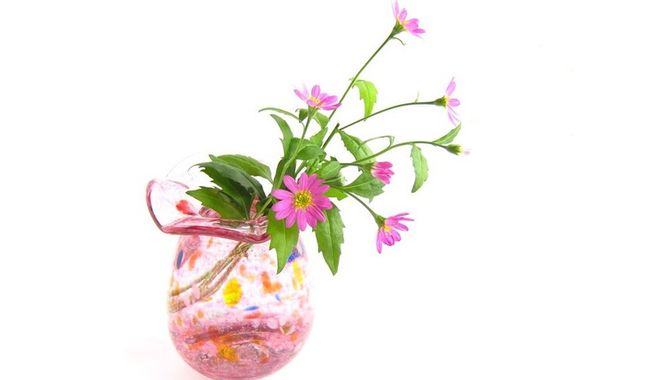 吹きガラスの花器