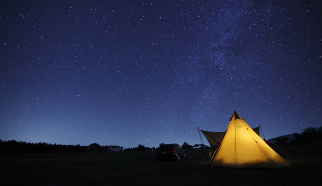 キャンプの夜空