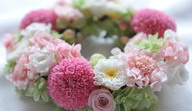 プリザーブドフラワーのリース