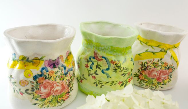 デコパージュ花瓶