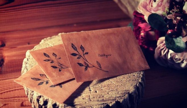 ロウ引き加工のレター